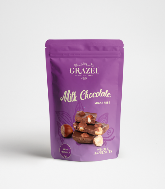 Sugar free Milk Chocolate Whole Hazelnuts