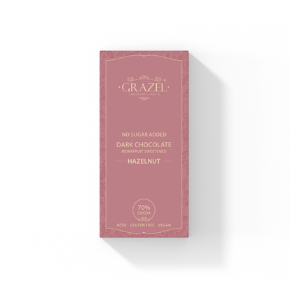 Sugar free Dark Chocolate - Hazelnut - Classic Bar