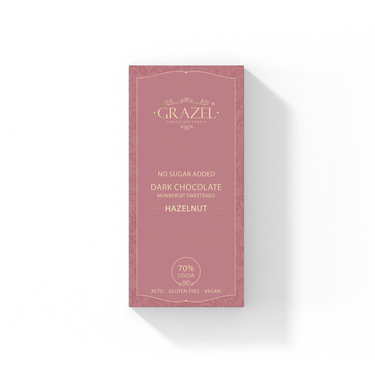 Sugar free Dark Chocolate - Hazelnut - Classic Bar